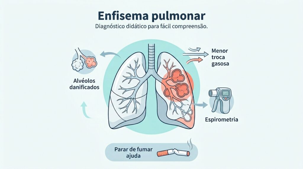 O que acontece quando o pulmão tem áreas dilatadas e danificadas, quais são os sintomas e quais os tratamentos existentes: enfisema pulmonar