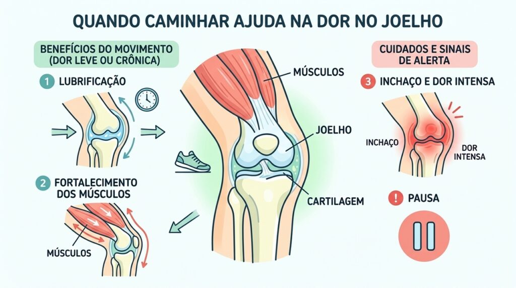 Pessoas com dor no joelho devem caminhar todos os dias?