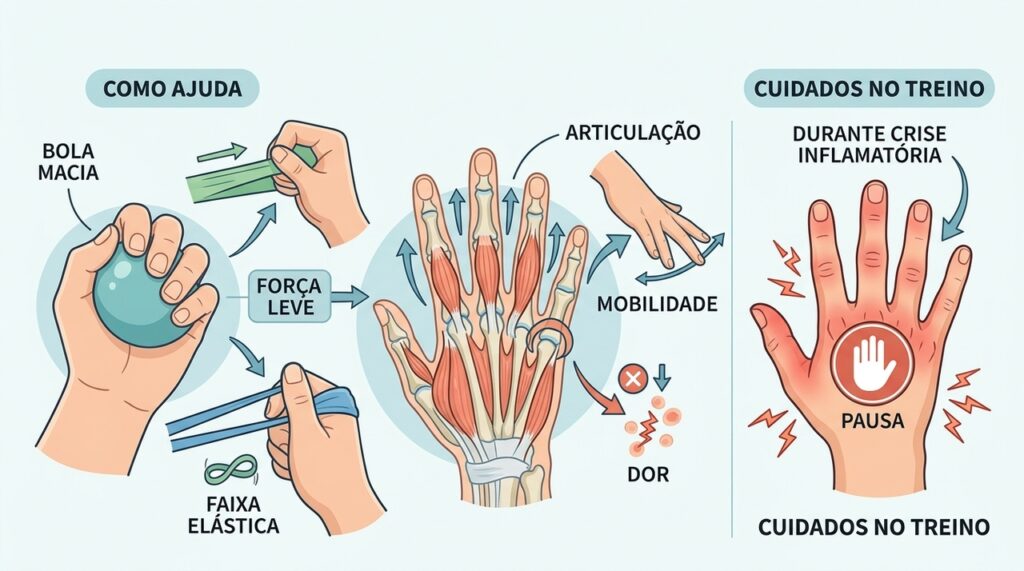 Pessoas com artrite nas mãos devem fazer exercícios de força todos os dias?