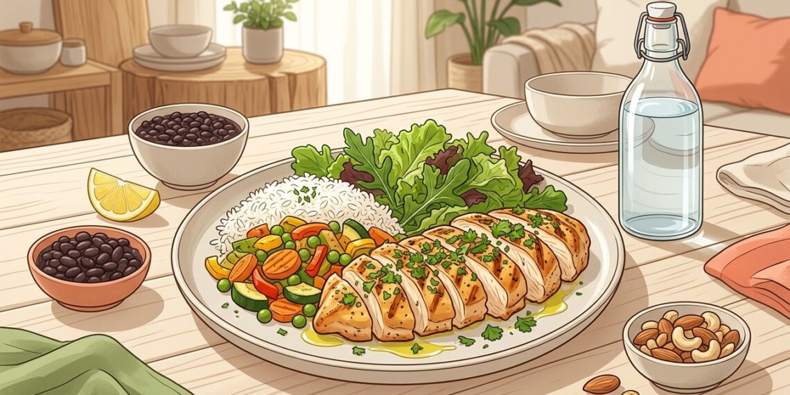 Que efeitos tem no metabolismo comer frango com arroz diariamente?