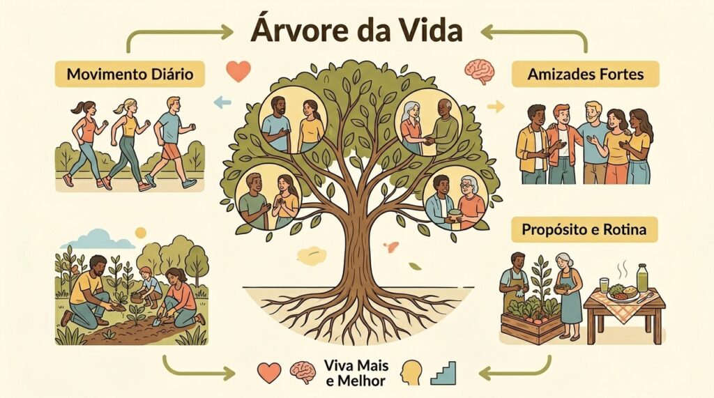 As pessoas que vivem mais tempo não apenas se exercitam mais, mas também cultivam amizades