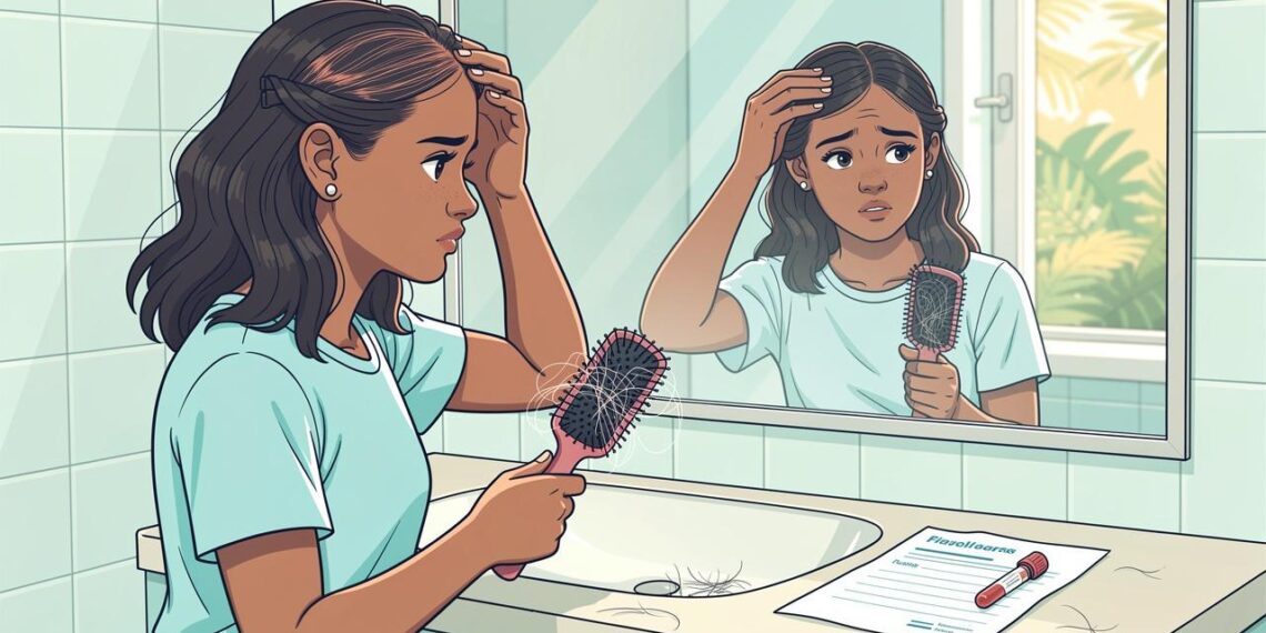 A queda de cabelo não se deve apenas ao estresse, mas sim à deficiência de ferritina que interrompe o ciclo de crescimento do folículo