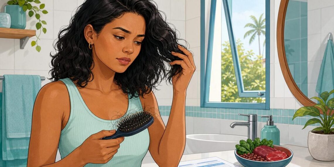 A queda de cabelo persistente em mulheres não se deve apenas ao estresse, mas sim à deficiência subclínica de ferritina mesmo com hemoglobina normal