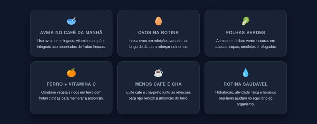 alimentos na rotina