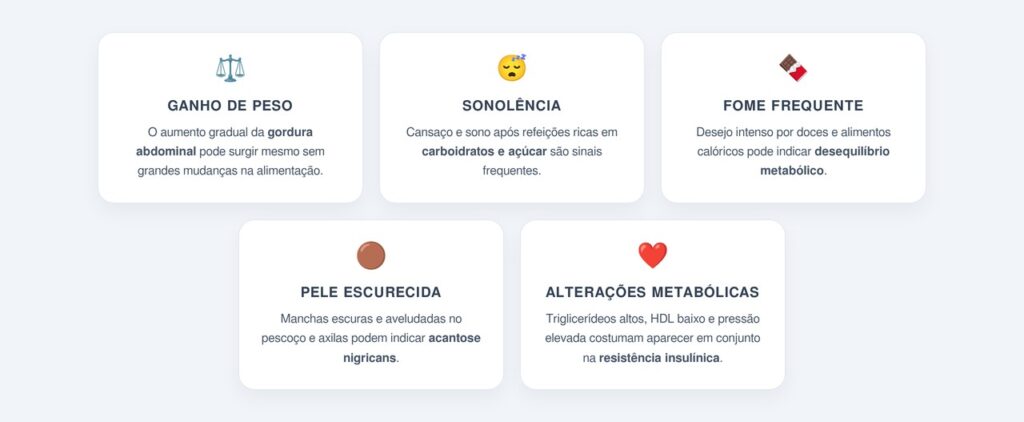 Quais sinais podem indicar resistência insulínica?