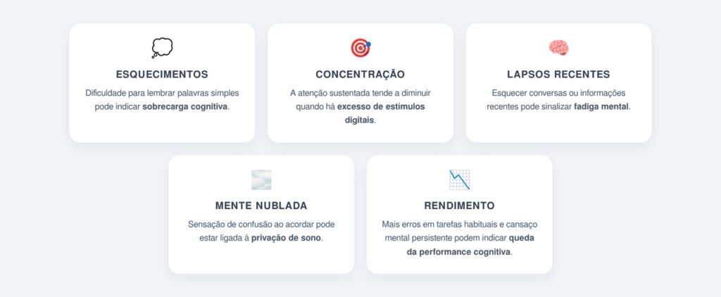 Quais sinais indicam que a memória está sendo afetada?