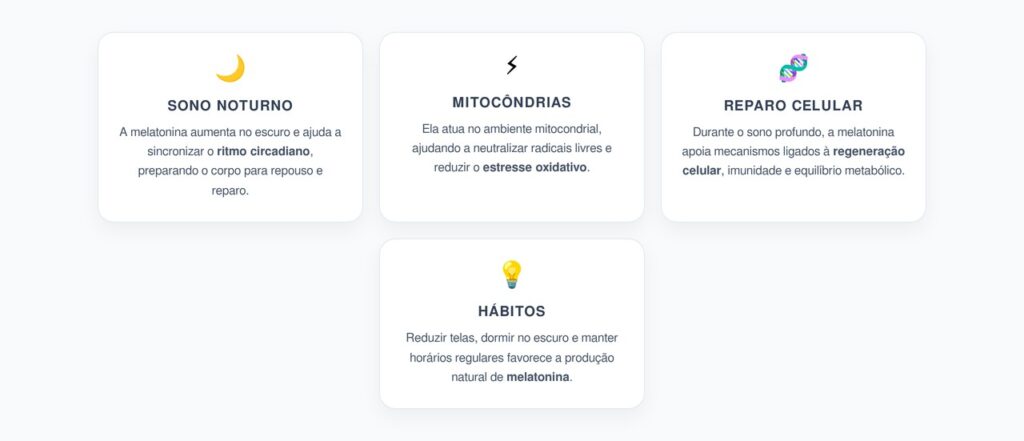 Melatonina à Noite: Antioxidante Mitocondrial Para Reparo Celular