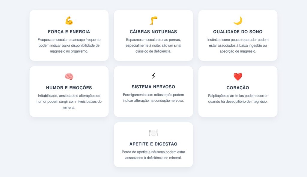 Quais sintomas indicam falta de magnésio na terceira idade?