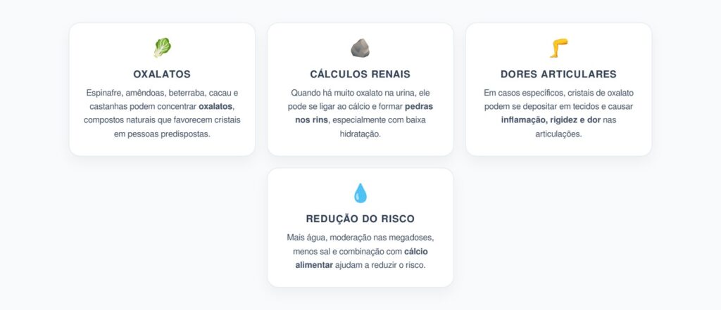 Oxalatos em Alimentos Saudáveis: O Risco Oculto para Rins e Articulações