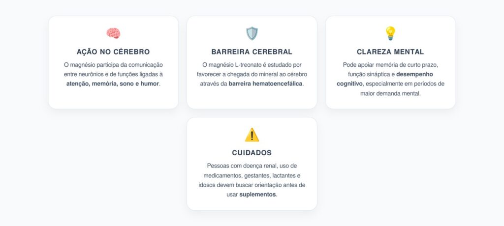 Magnésio Treonato e Clareza Mental: A Forma Mais Estudada para o Cérebro
