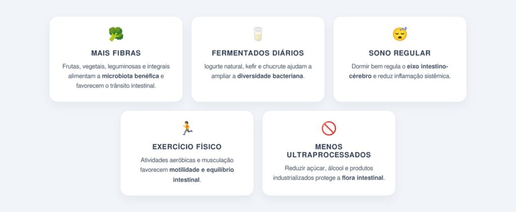 Quais são as 5 maneiras simples de melhorar o intestino?