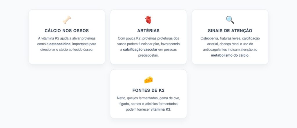 Vitamina K2 e Cálcio nas Artérias: O Nutriente que Ajuda a Proteger Ossos e Vasos