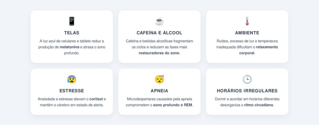 Quais fatores prejudicam o sono profundo?