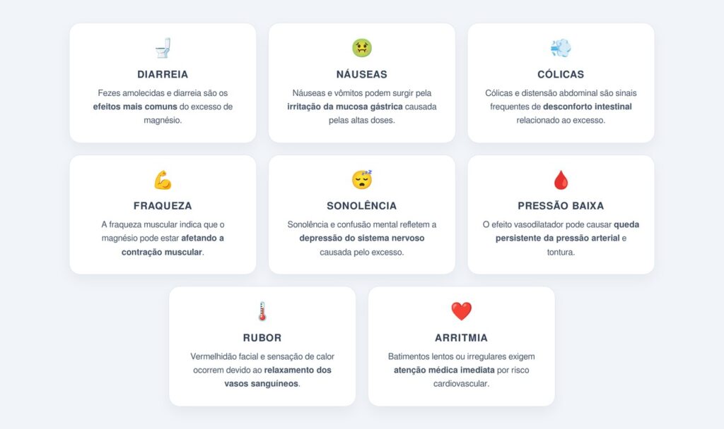 Quais são os 8 sinais de excesso de magnésio?