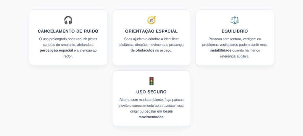 Fones com Cancelamento de Ruído: Como o Isolamento Sonoro Pode Afetar Equilíbrio e Percepção