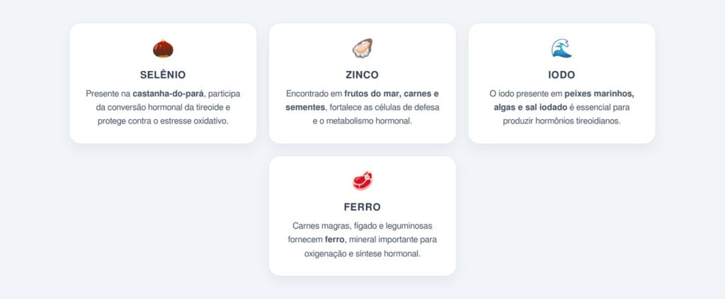 Quais nutrientes minerais protegem tireoide e imunidade após os 40 anos?