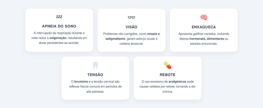 Quais outras causas explicam cefaleias recorrentes?
