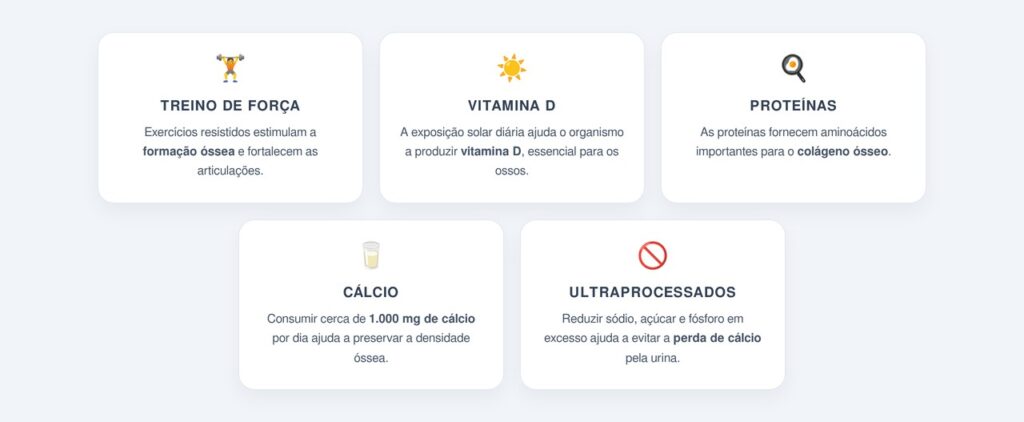 Quais hábitos protegem a densidade óssea?