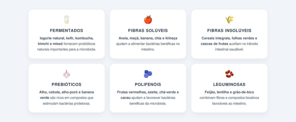 Quais alimentos ajudam a equilibrar a flora intestinal?
