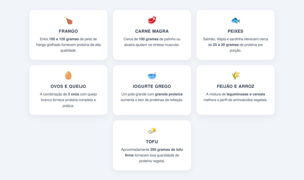 Quais alimentos fornecem 25 a 30 gramas de proteína?