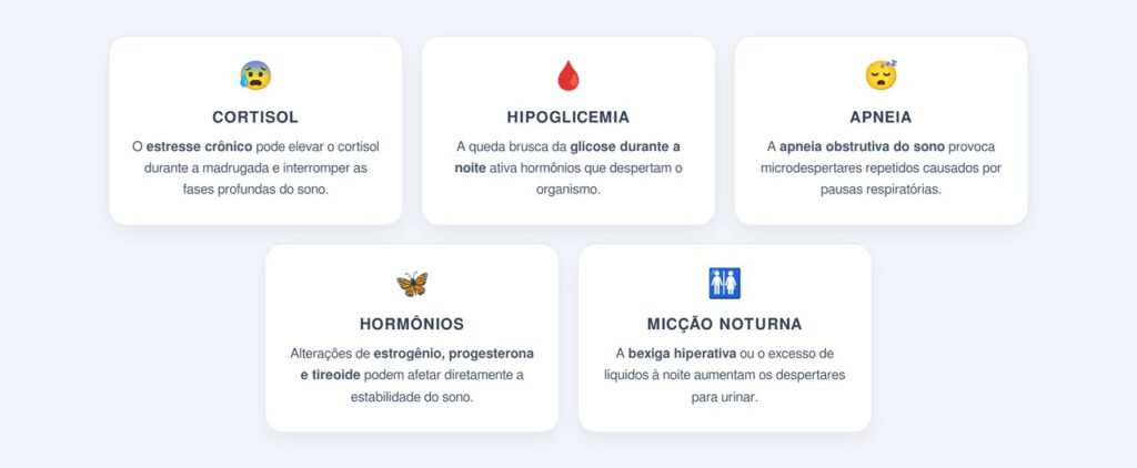 Quais são as principais causas dos despertares noturnos sem motivo aparente?