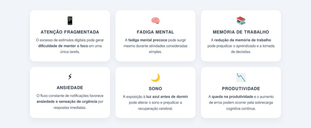 De que forma os estímulos digitais afetam a concentração?