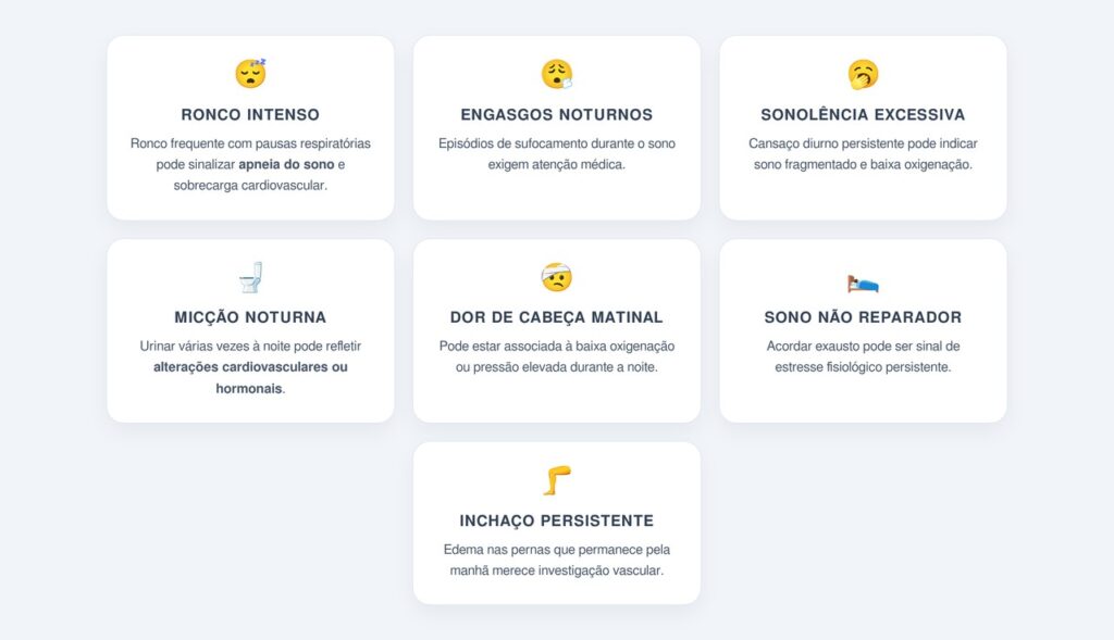 Quais hábitos noturnos servem de alerta?