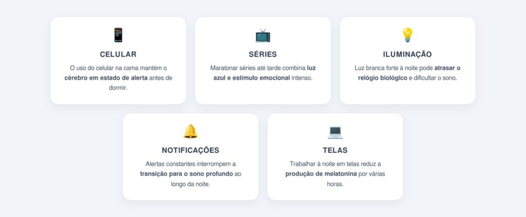 Quais hábitos noturnos atrapalham o sono?
