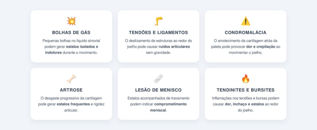 Quais são as principais causas dos estalos?