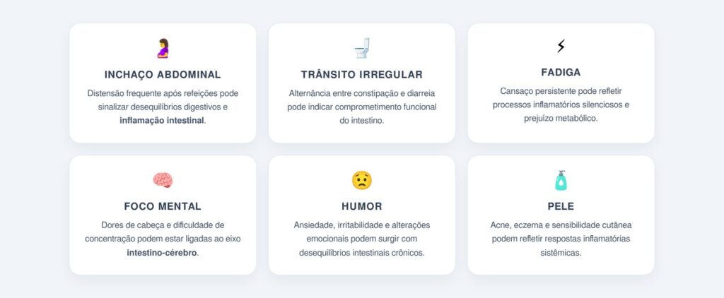 Quais sinais indicam inflamação intestinal silenciosa?