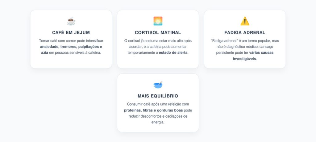 Café em Jejum: Como Pode Elevar o Cortisol e Piorar Ansiedade e Cansaço