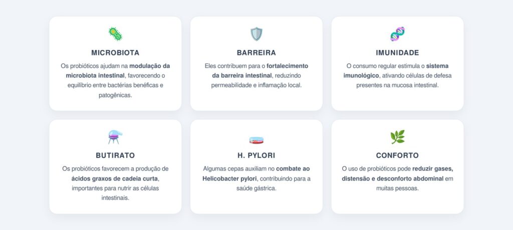 Quais são as principais propriedades dos probióticos?