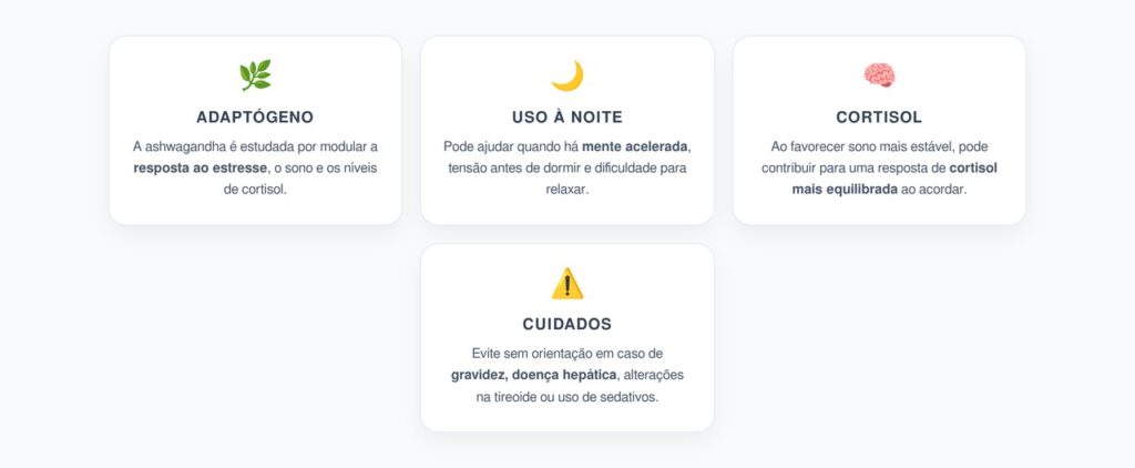 Ashwagandha à Noite: Menos Estresse, Sono Melhor e Cortisol Mais Equilibrado