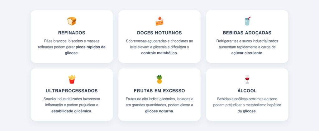 Quais alimentos evitar no jantar para estabilizar a glicemia?