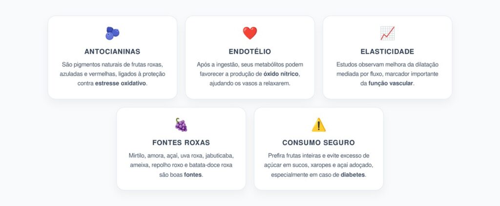 Antocianinas: Frutas Roxas que Melhoram a Elasticidade das Artérias