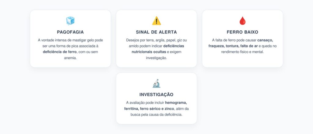 Síndrome de Pica: O Desejo por Gelo que Pode Revelar Falta de Ferro e Zinco
