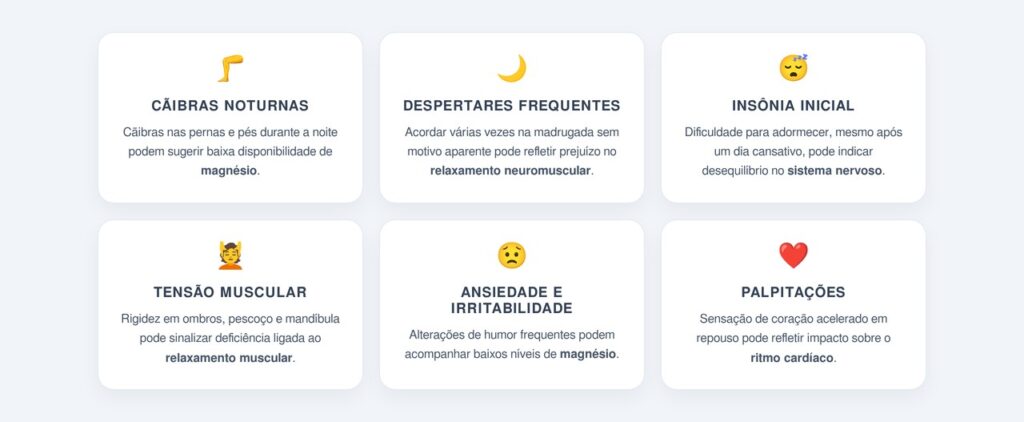 Quais sinais indicam que a falta de magnésio afeta o sono?