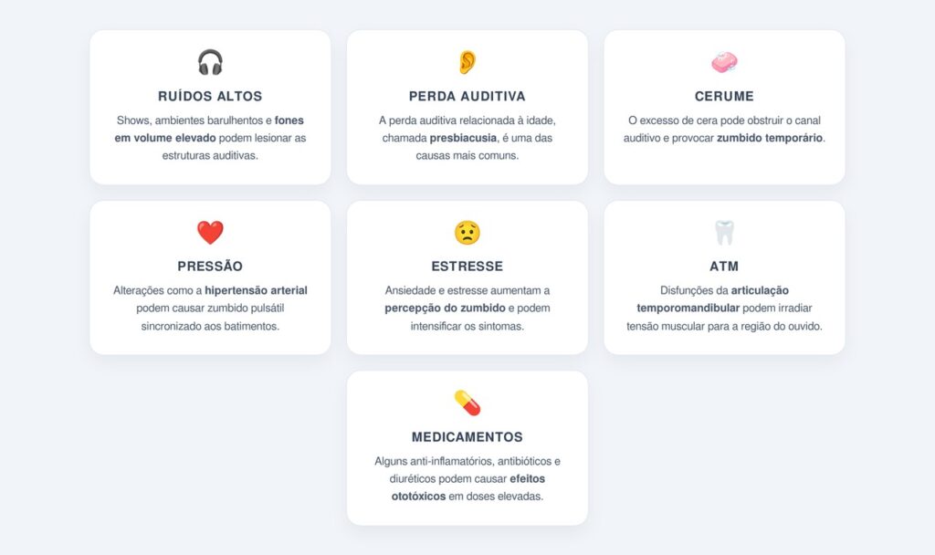 Quais são as principais causas dos zumbidos?