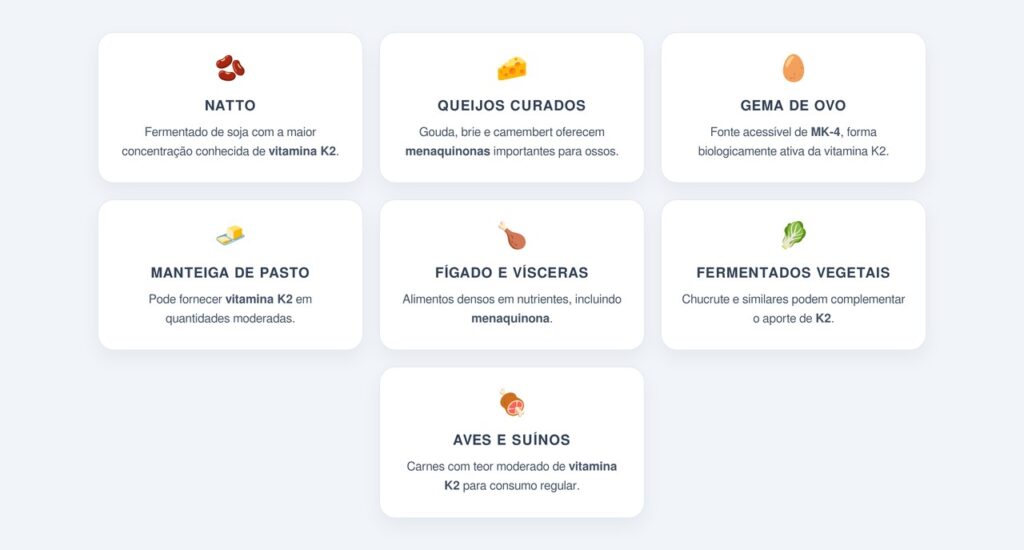 Quais alimentos fornecem vitamina K2?