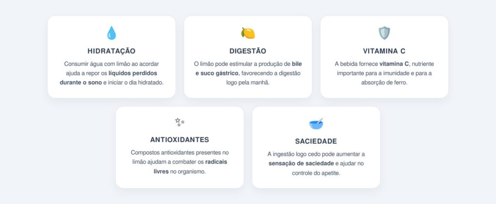 Quais são os principais benefícios da água com limão em jejum?
