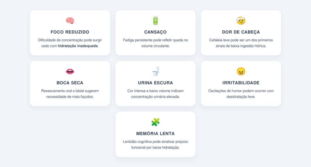 Quais sinais indicam hidratação insuficiente?