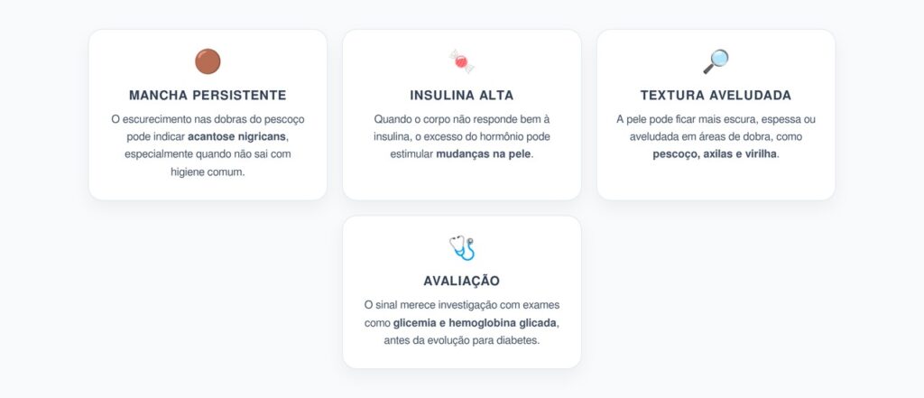Escurecimento no Pescoço: O Sinal Visível da Resistência à Insulina