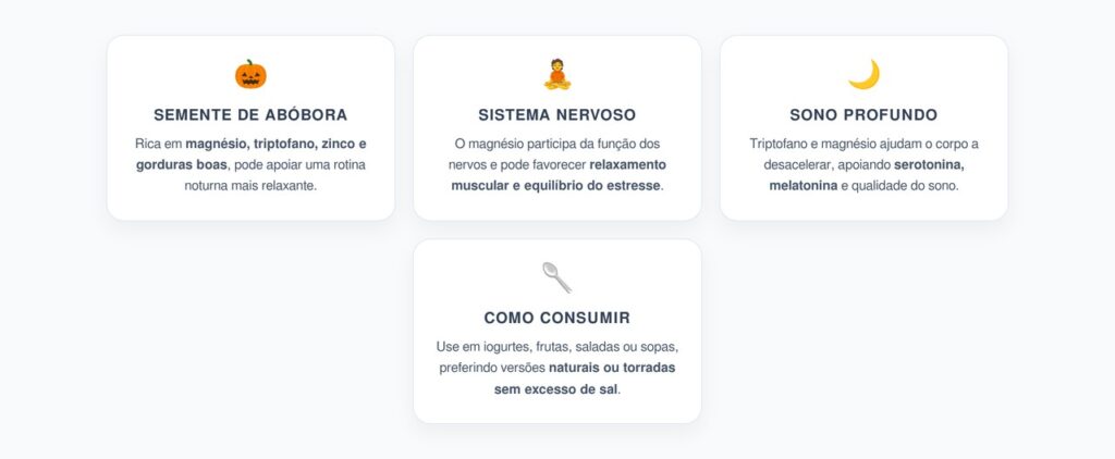 Semente de Abóbora: Magnésio Para Relaxar o Sistema Nervoso e Melhorar o Sono