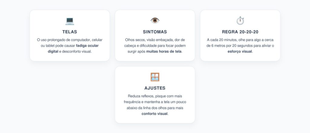 Fadiga Ocular Digital: A Regra 20-20-20 Para Proteger a Visão nas Telas