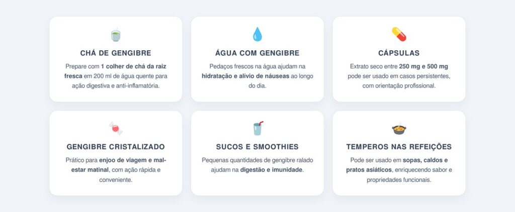 Quais as melhores formas de consumir o gengibre?