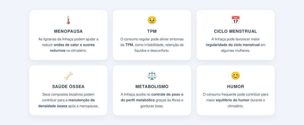 Quais são os efeitos da linhaça no equilíbrio hormonal?