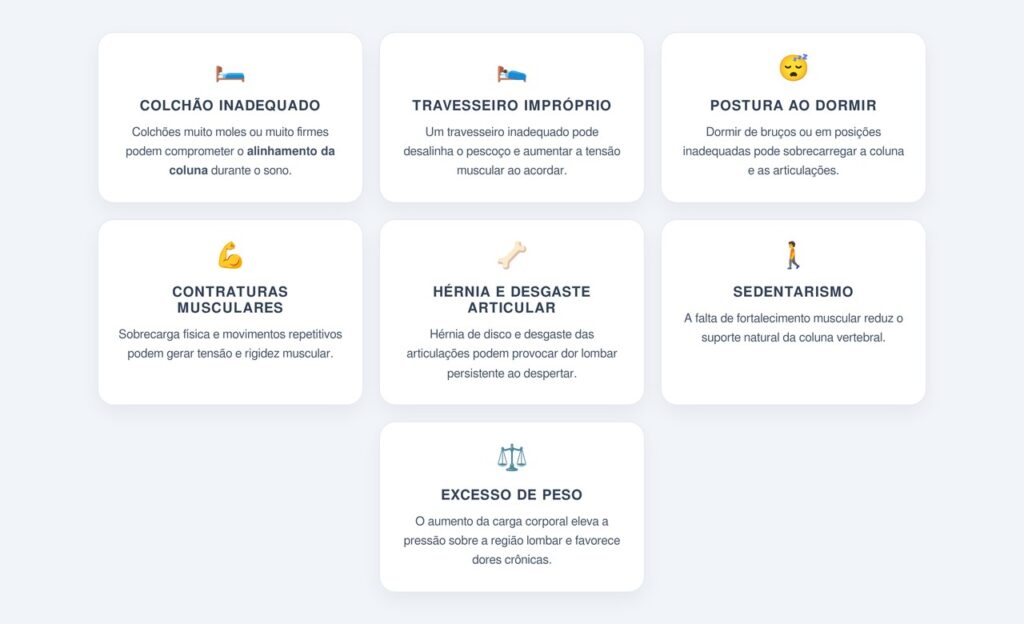 Quais são as principais causas mecânicas dessa dor?
