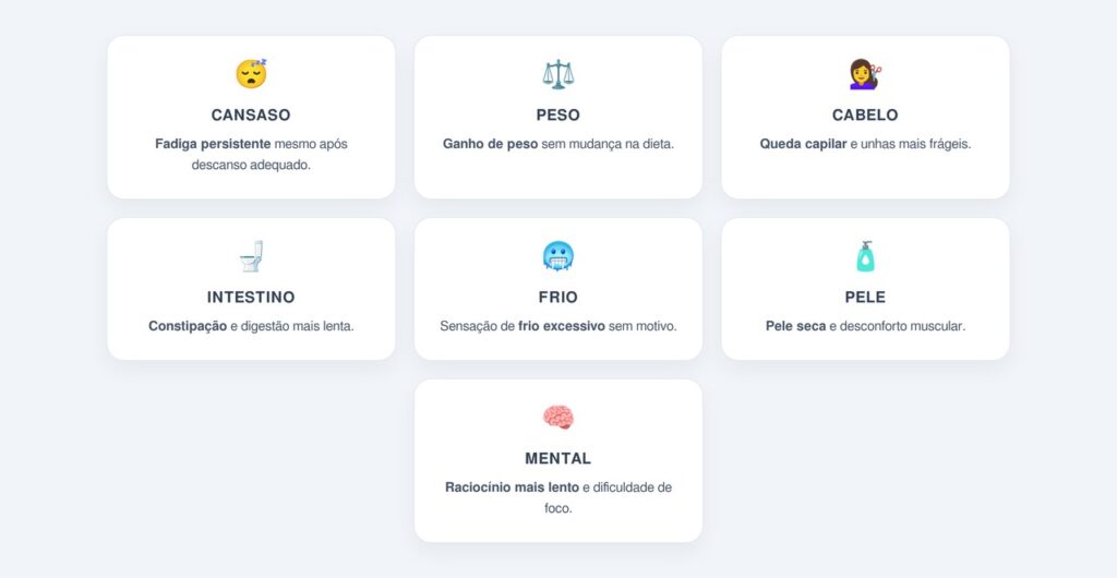 Quais são os sintomas que aparecem antes do T4 livre alterar?
