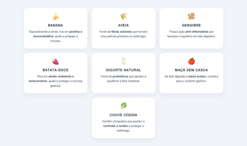 Quais alimentos protegem a mucosa do estômago?