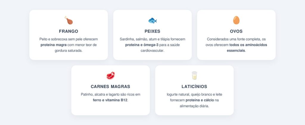 Quais são as principais fontes de proteína animal?